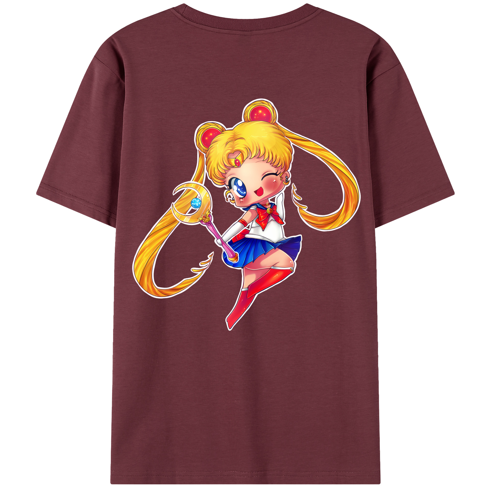 （画像用） 美少女戦士セーラームーン 月野 うさぎ つきの うさぎ Sailor Moon Tsukino Usagi 綿100％半袖Tシャツ（背面プリント）